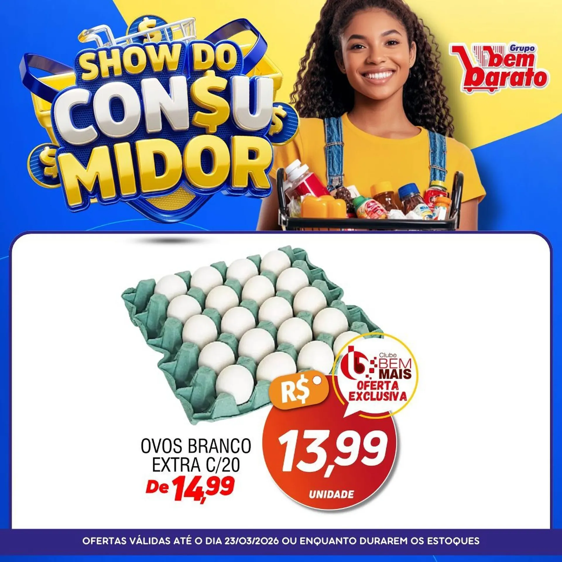 Encarte de Catálogo Supermercado Bem Barato 19 de março até 23 de março 2026 - Pagina 1