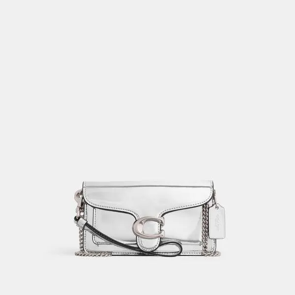 Bolsa de Mão Tabby Wristlet Metallic Coach - Prata