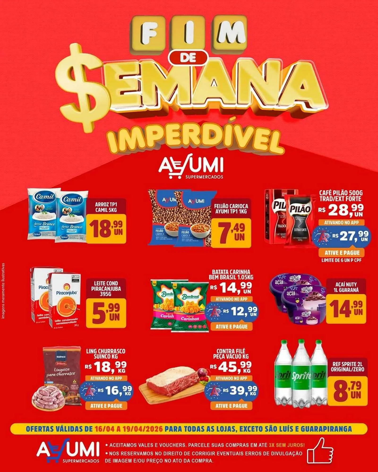Encarte de Folheto Ayumi Supermercados 16 de abril até 19 de abril 2026 - Pagina 1