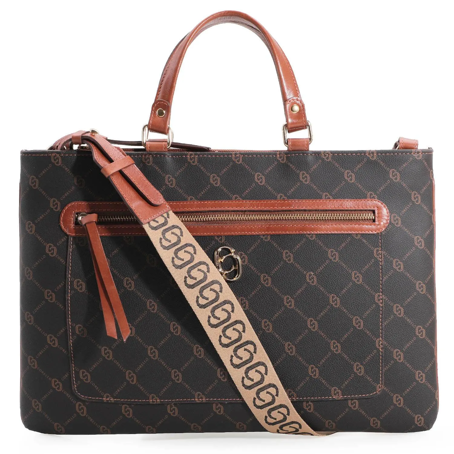 Bolsa Pasta Monograma Marrom