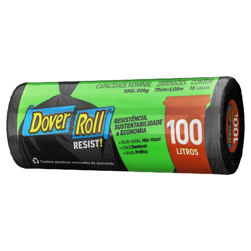 Saco de Lixo Dover Roll Resistente C10 100l 1un