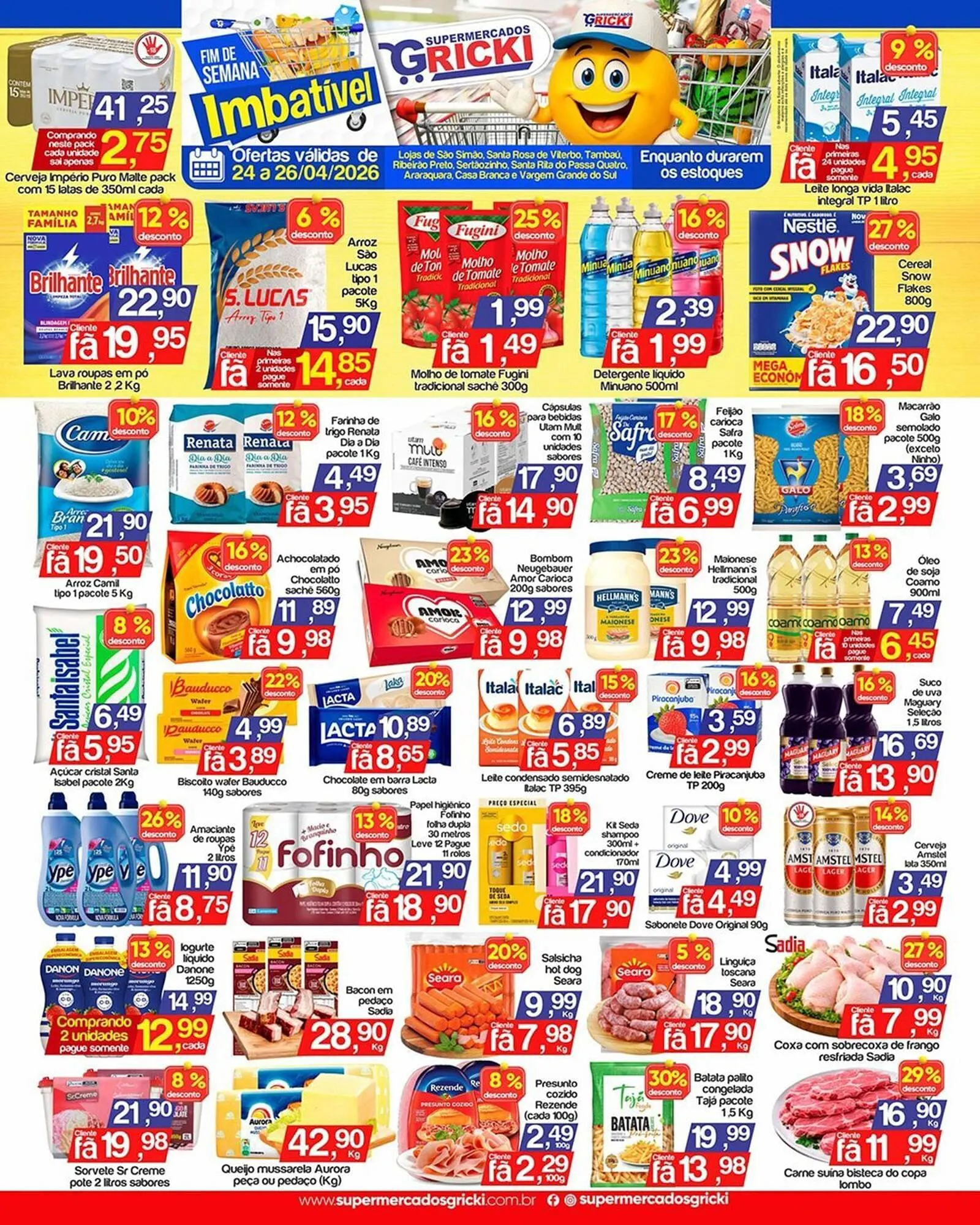 Encarte de Catálogo Supermercados Gricki 24 de abril até 26 de abril 2026 - Pagina 1
