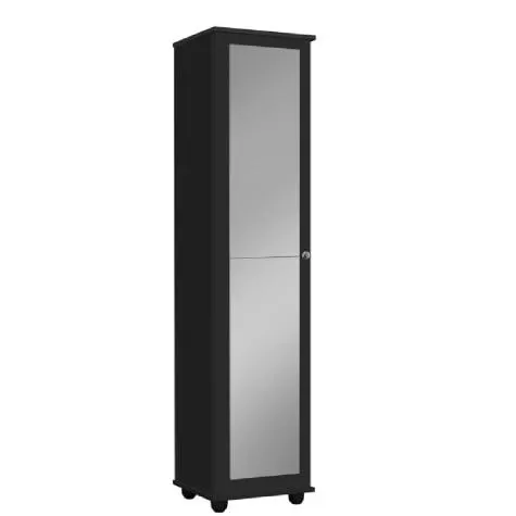 Armário e Sapateira Multiuso Marrie com Espelho 1 Porta Preto J&A Móveis
