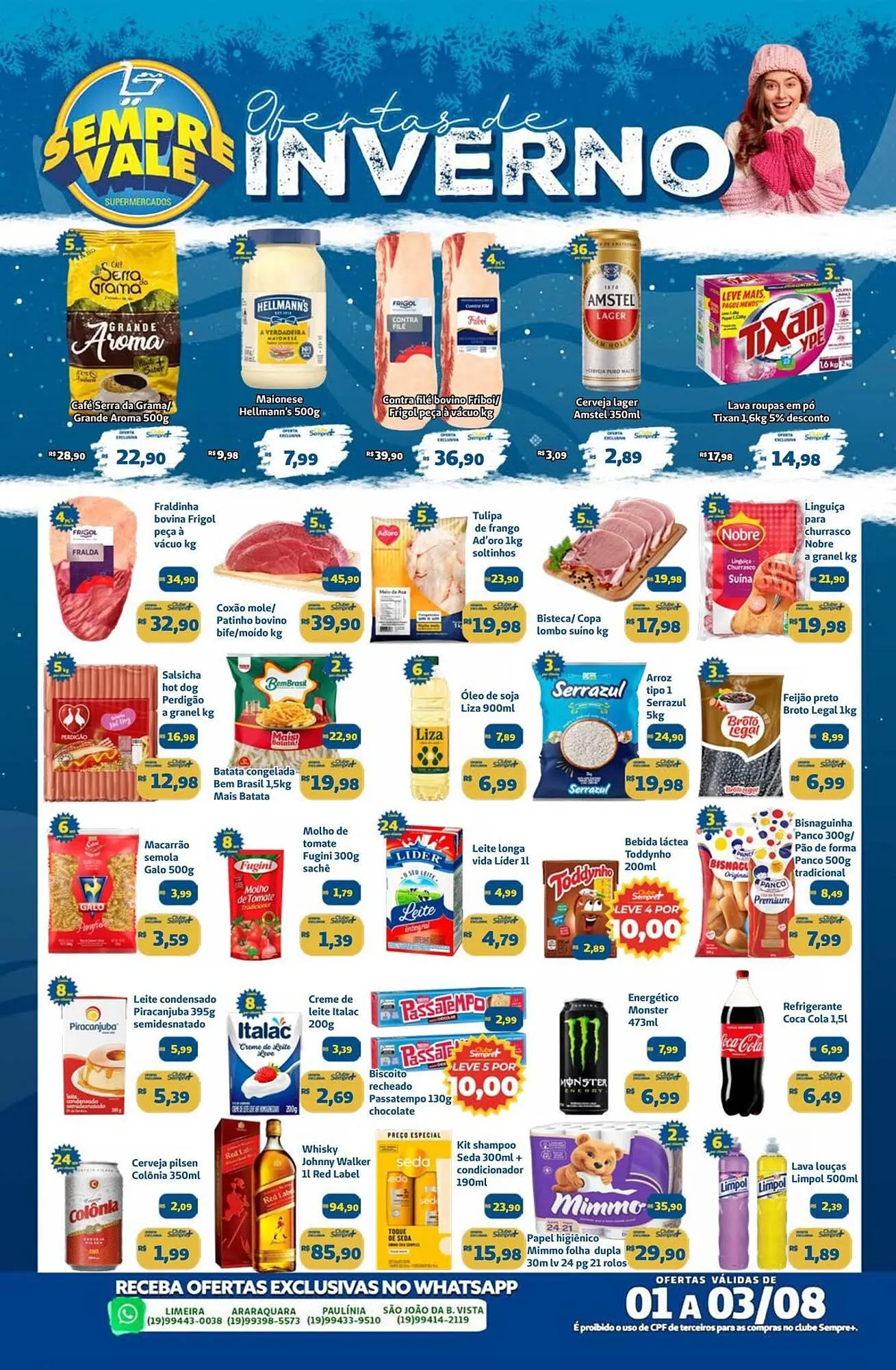 Encarte de Catálogo Sempre Vale Supermercados 1 de agosto até 3 de agosto 2025 - Pagina 1