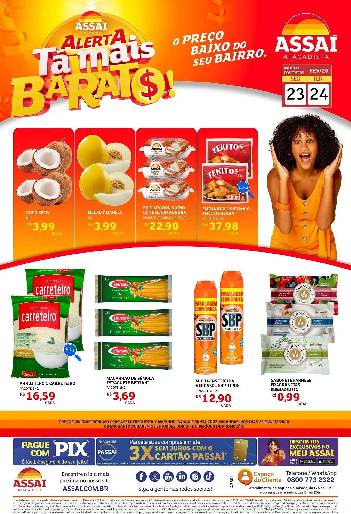 Encarte de Encarte Assaí Atacadista 23 de fevereiro até 24 de fevereiro 2026 - Pagina 1