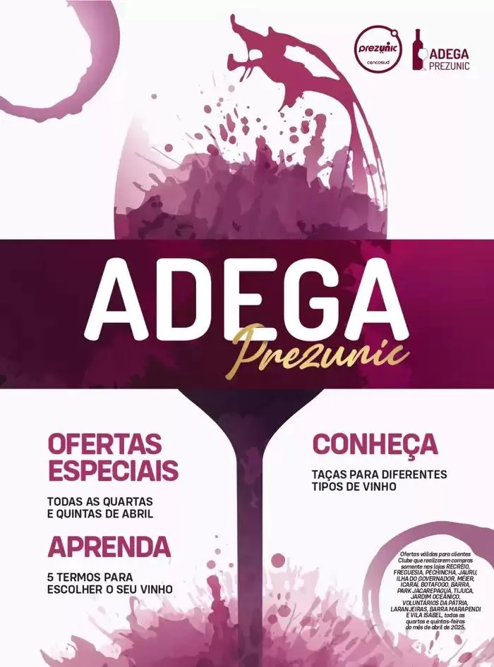 Encarte de Adega Prezunic 1 de abril até 30 de abril 2025 - Pagina 1