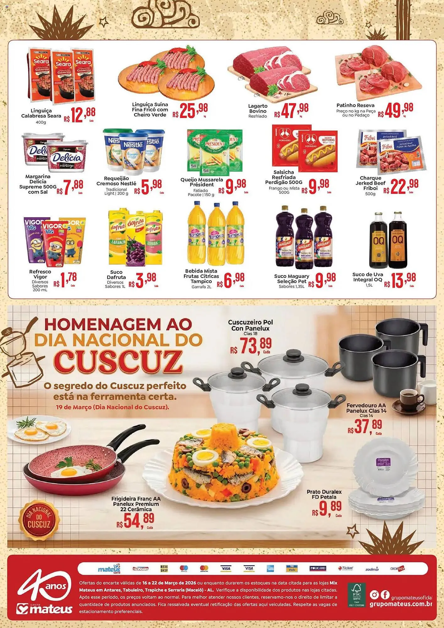 Encarte de Catálogo Supermercados Mateus 16 de março até 22 de março 2026 - Pagina 2
