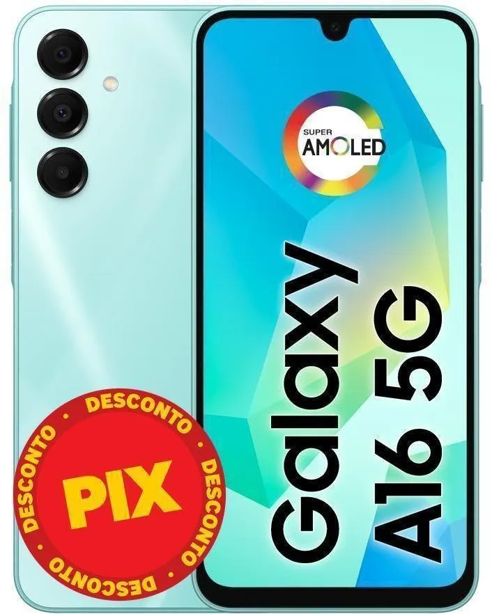 Smartphone / Telefone Celular Samsung Galaxy A16 5G 128GB 4GB RAM Câmera50MP Tela 6.7" NFC IP54 B Verde Claro