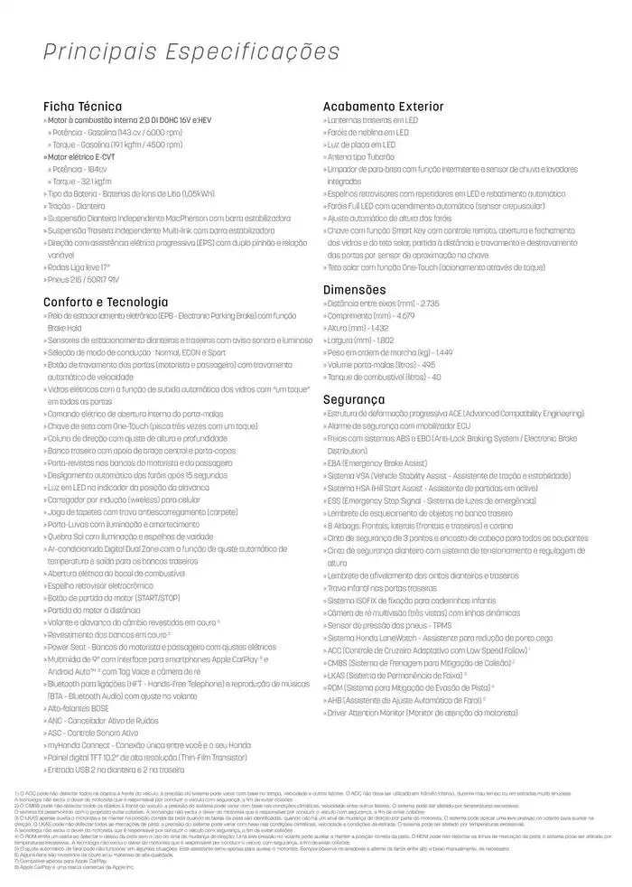 Encarte de Honda - Civic Hibrido 15 de outubro até 15 de outubro 2025 - Pagina 16