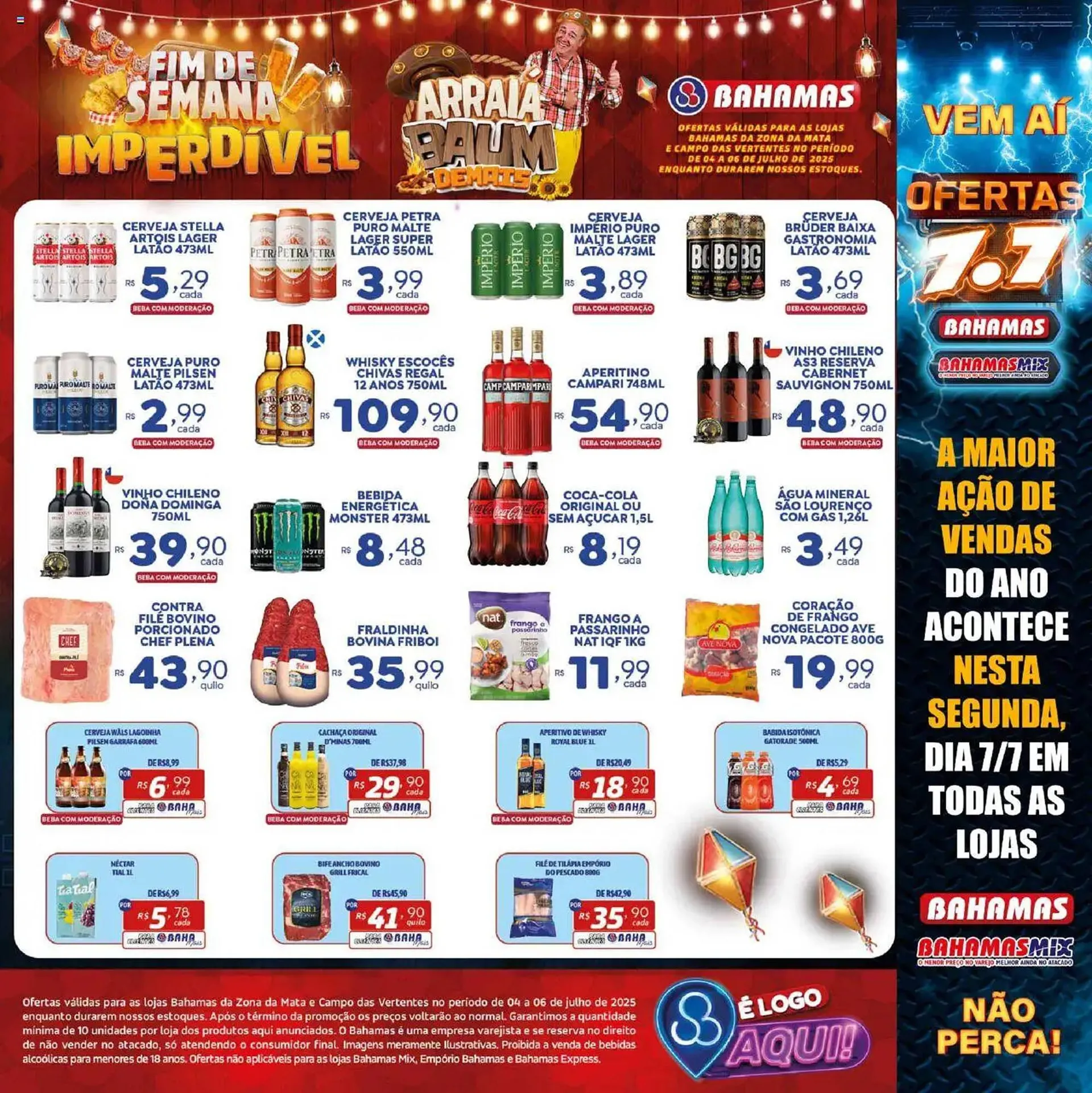 Encarte de Catálogo Bahamas Supermercados 4 de julho até 7 de julho 2025 - Pagina 1