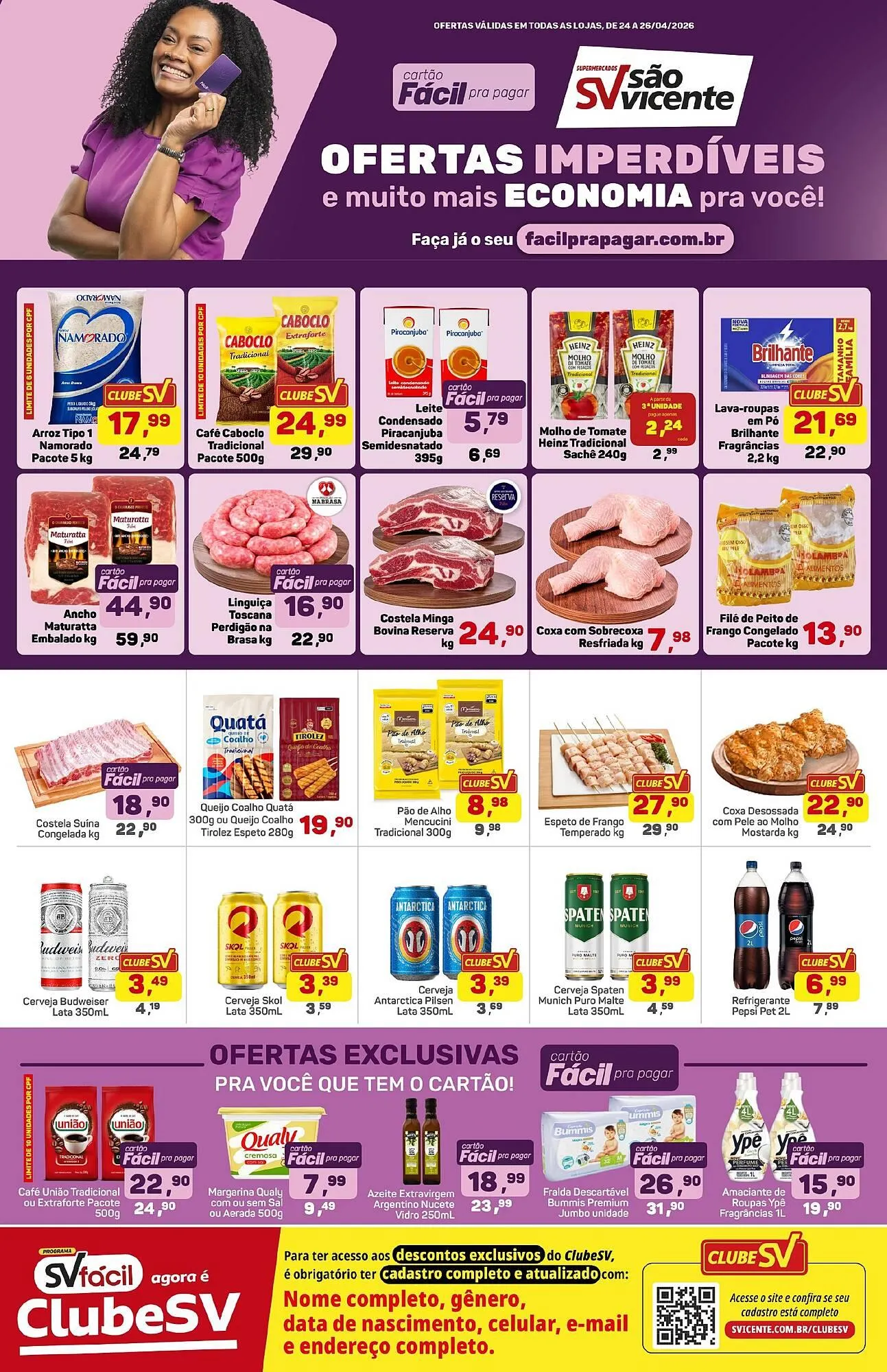 Encarte de Catálogo Supermercados São Vicente 24 de abril até 26 de abril 2026 - Pagina 1