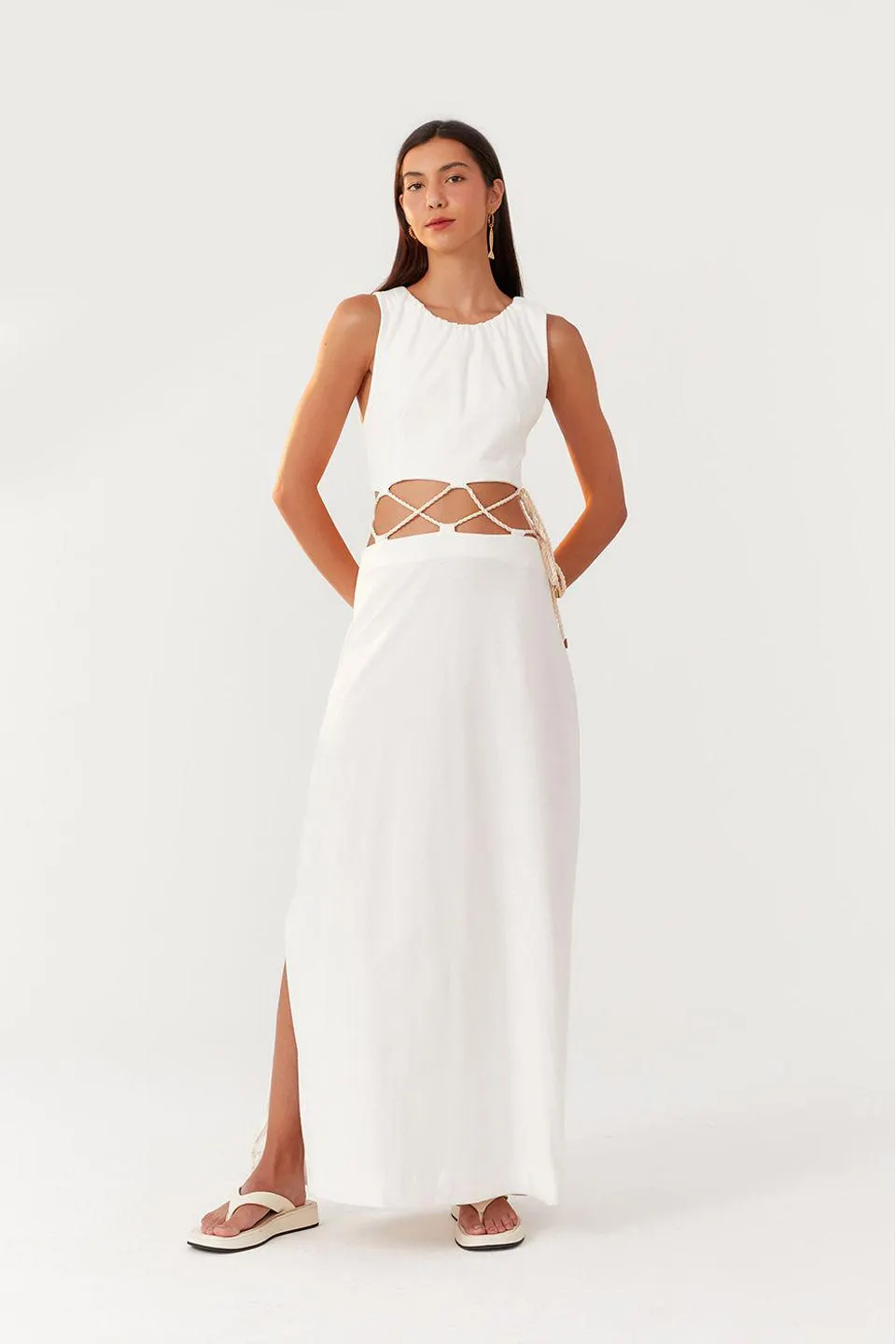 Vestido Amarração Cintura