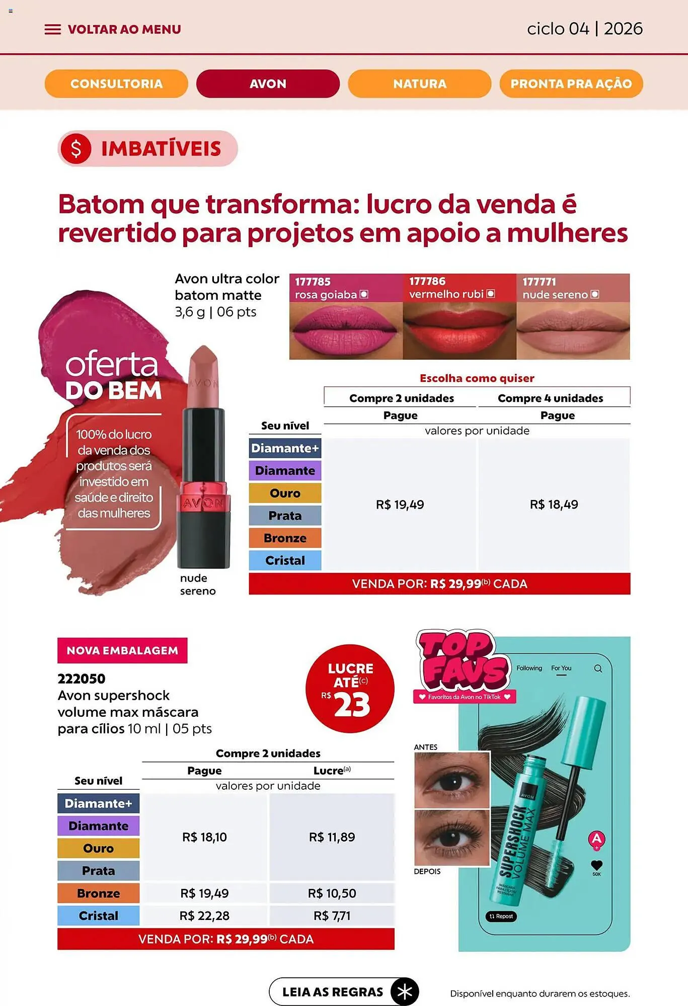 Encarte de Catálogo Avon 18 de fevereiro até 17 de março 2026 - Pagina 10