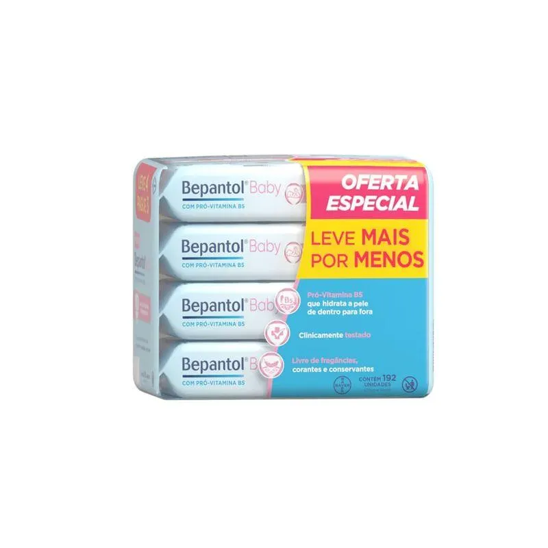 Lenço Umedecido Bepantol Baby Leve 4 Pague 3 Com 48 Unidades Cada
