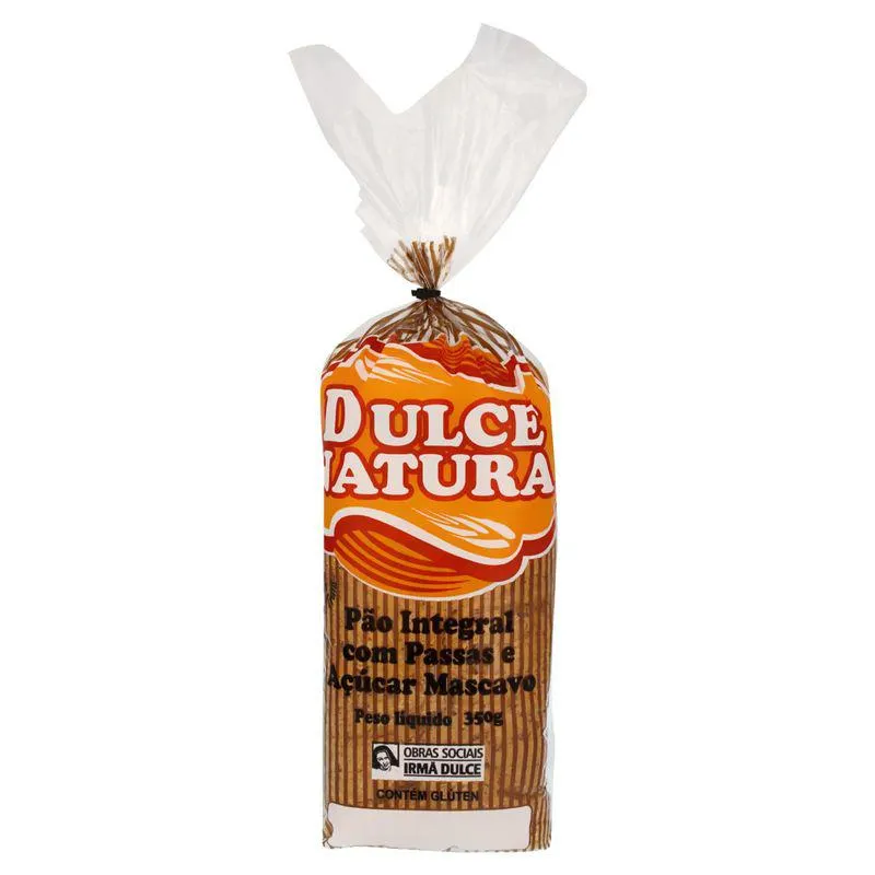 Pão Integral Dulce Natura Passas e Açúcar Mascavo Pacote 350g