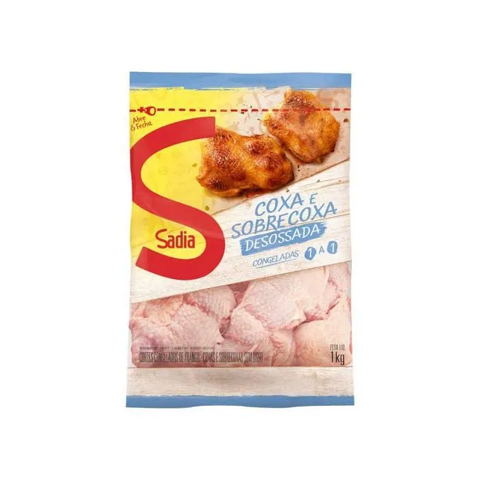 Coxa E Sobrecoxa De Frango Desossada Congelada Sadia Pacote 1kg