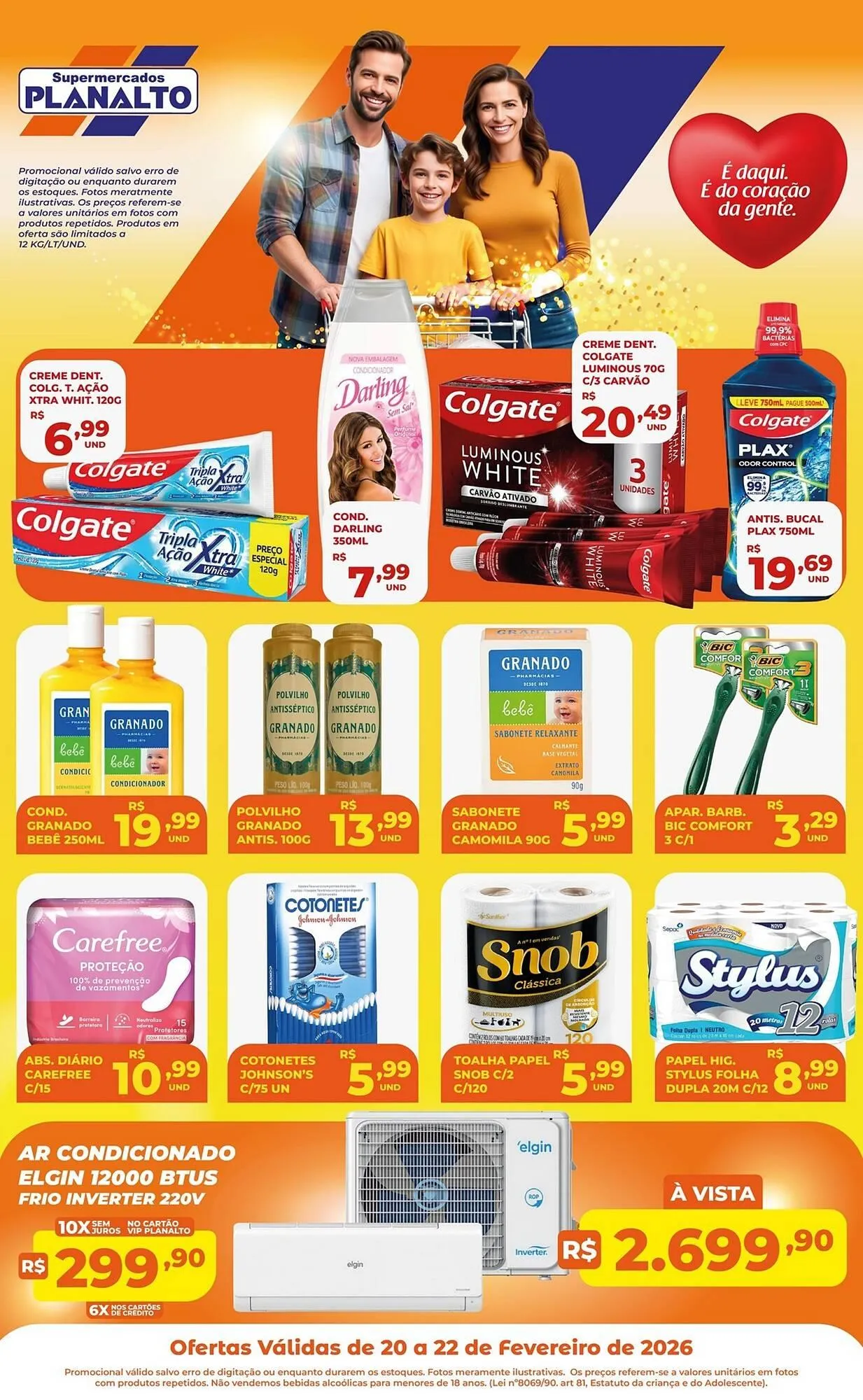 Encarte de Catálogo Supermercados Planalto 20 de fevereiro até 22 de fevereiro 2026 - Pagina 1