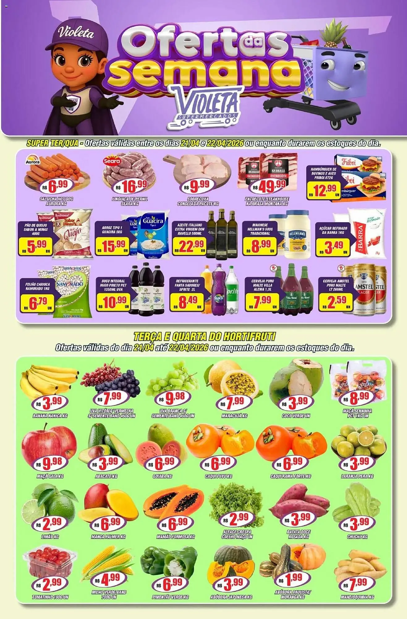 Encarte de Catálogo Violeta Supermercados 21 de abril até 24 de abril 2026 - Pagina 1
