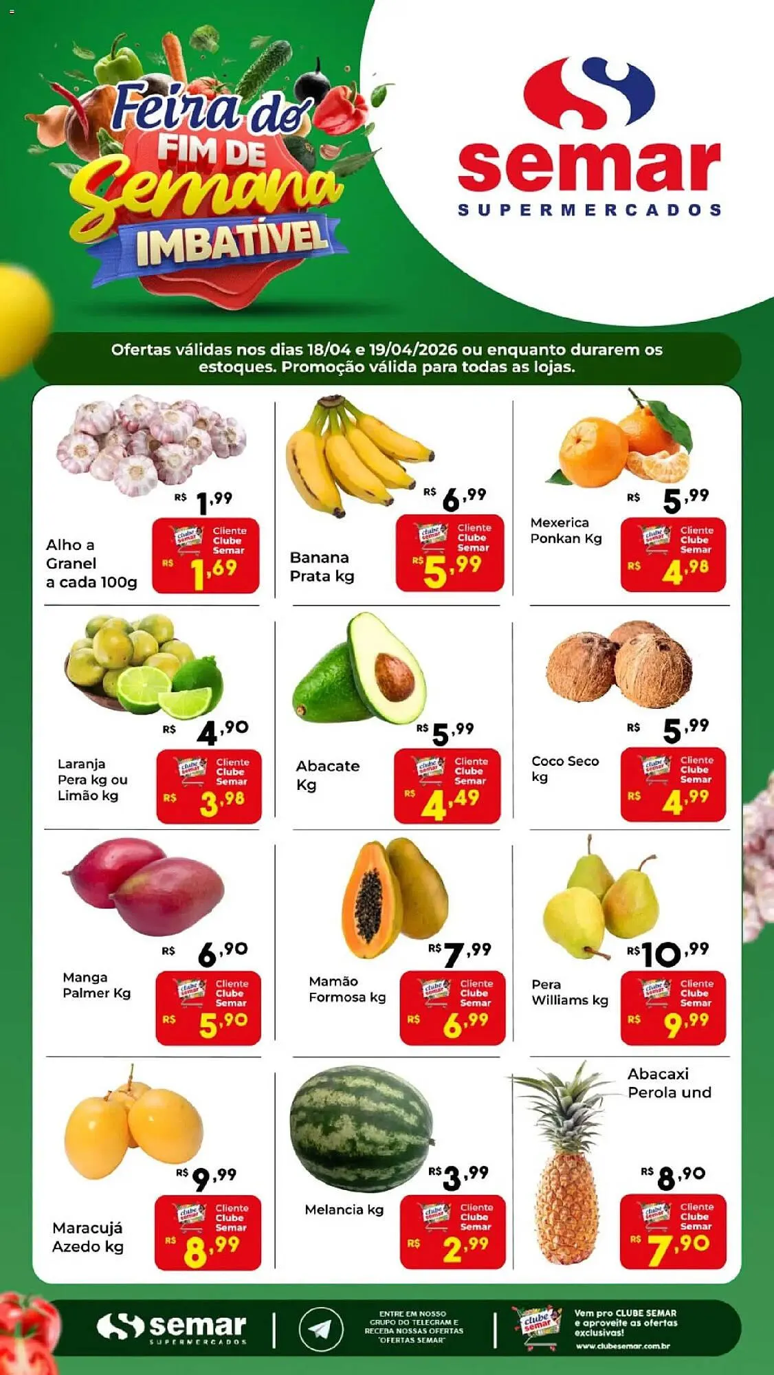 Encarte de Folheto Semar Supermercado 18 de abril até 19 de abril 2026 - Pagina 1