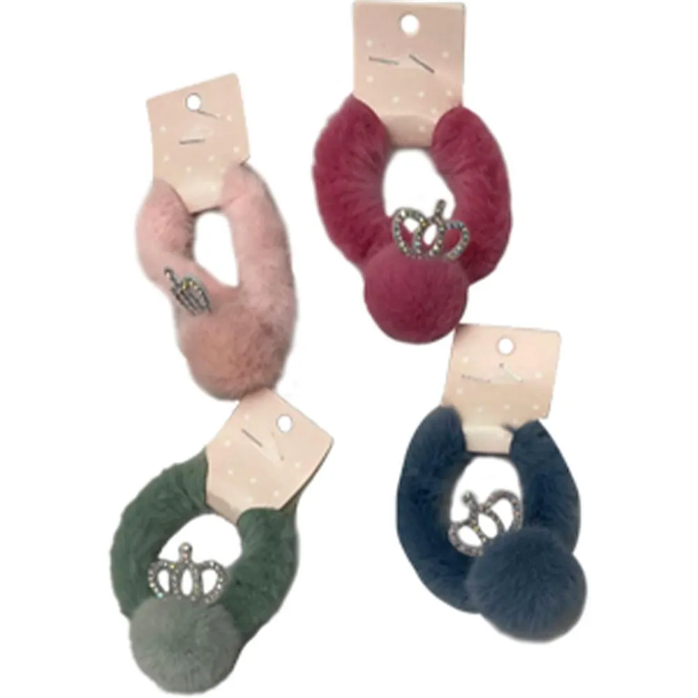 Elástico para Cabelo Fofo com Coroa Poliéster e Vidro Sortido 6x6x5cm LM2828 - honeyhome