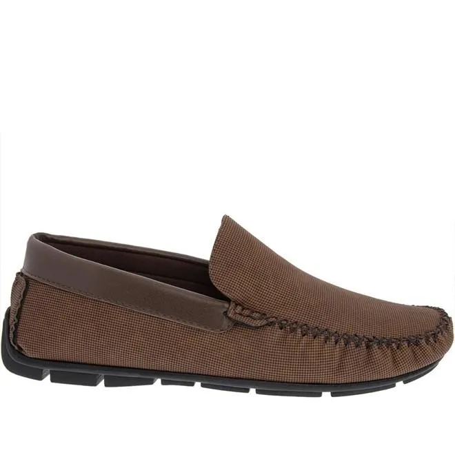 Mocassim Woche Recortes Texturizado Marrom
