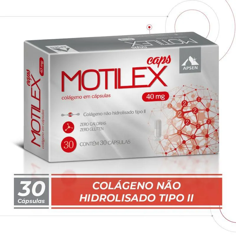 Motilex Caps Colágeno Tipo Ii Não Hidrolisado Com 30 Cápsulas Apsen