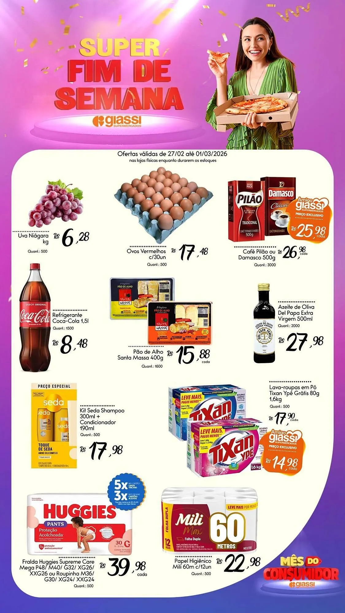 Encarte de Encarte Giassi Supermercados 27 de fevereiro até 1 de março 2026 - Pagina 1