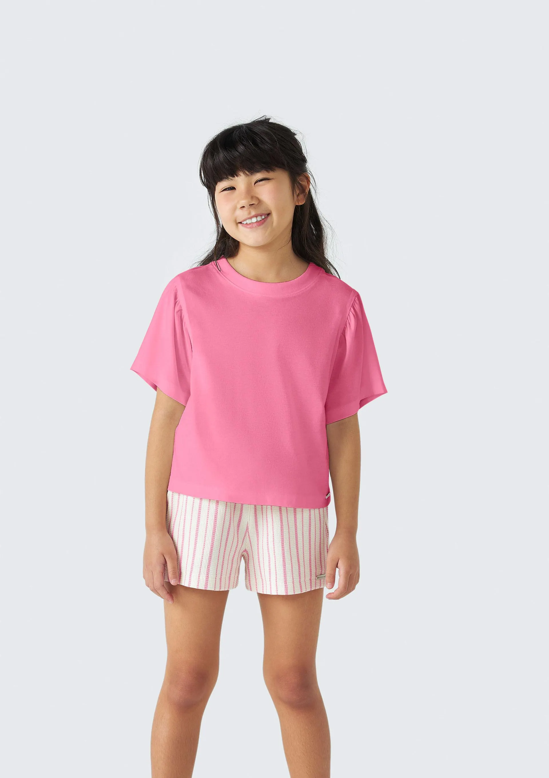 Blusa Cropped Básica Infantil Menina - Rosa