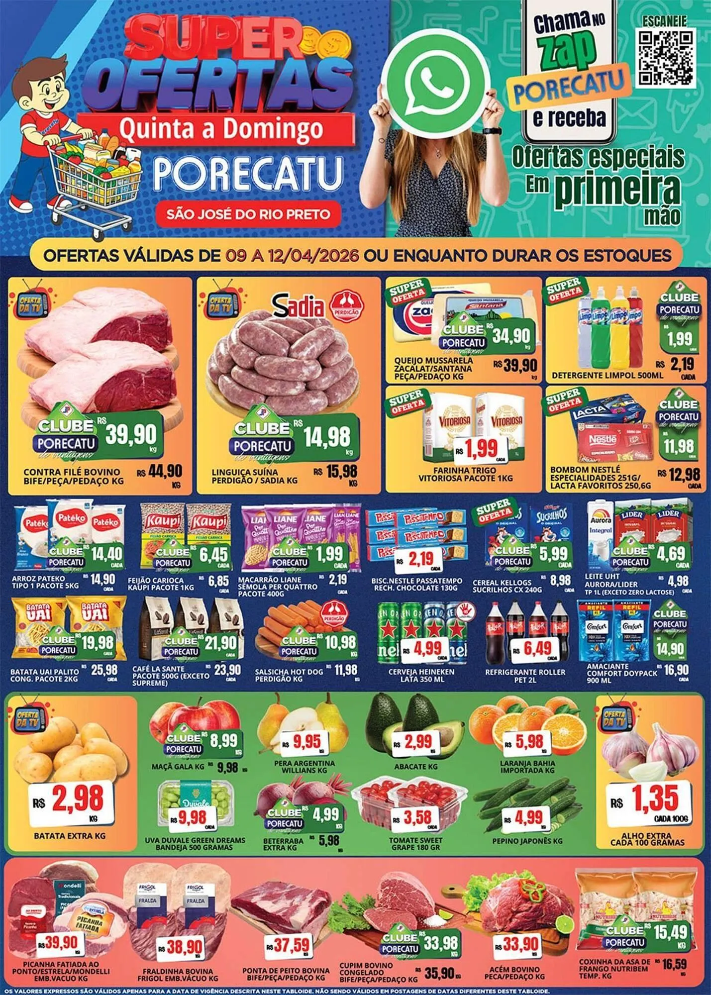 Encarte de Catálogo Supermercado Porecatu 9 de abril até 12 de abril 2026 - Pagina 1