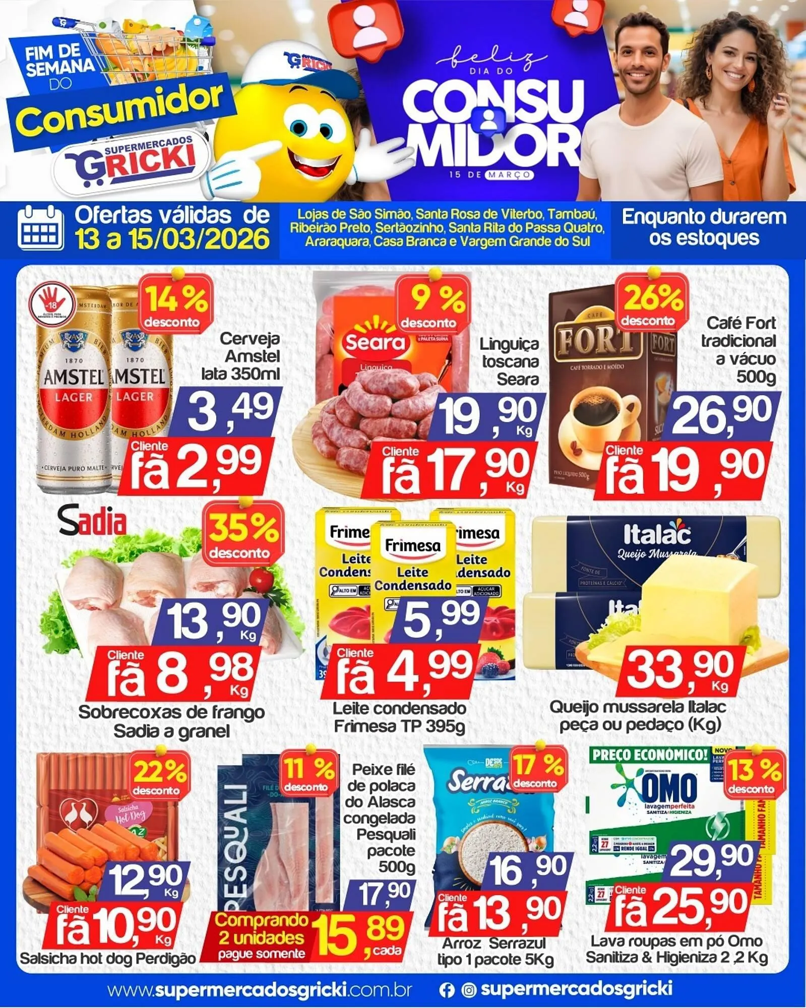 Encarte de Catálogo Supermercados Gricki 13 de março até 15 de março 2026 - Pagina 1