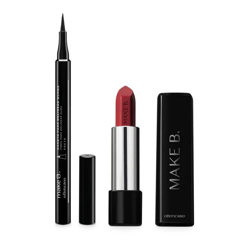 Combo Make B.: Caneta delineadora 1,2ml + Batom Cremoso Malva 3,6g