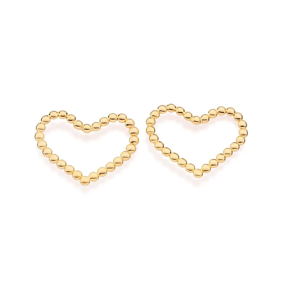 BRINCO CORAÇÃO VAZADO COM ESFERAS BANHADO A OURO 18K - TAM.ÚNICO 5274890000