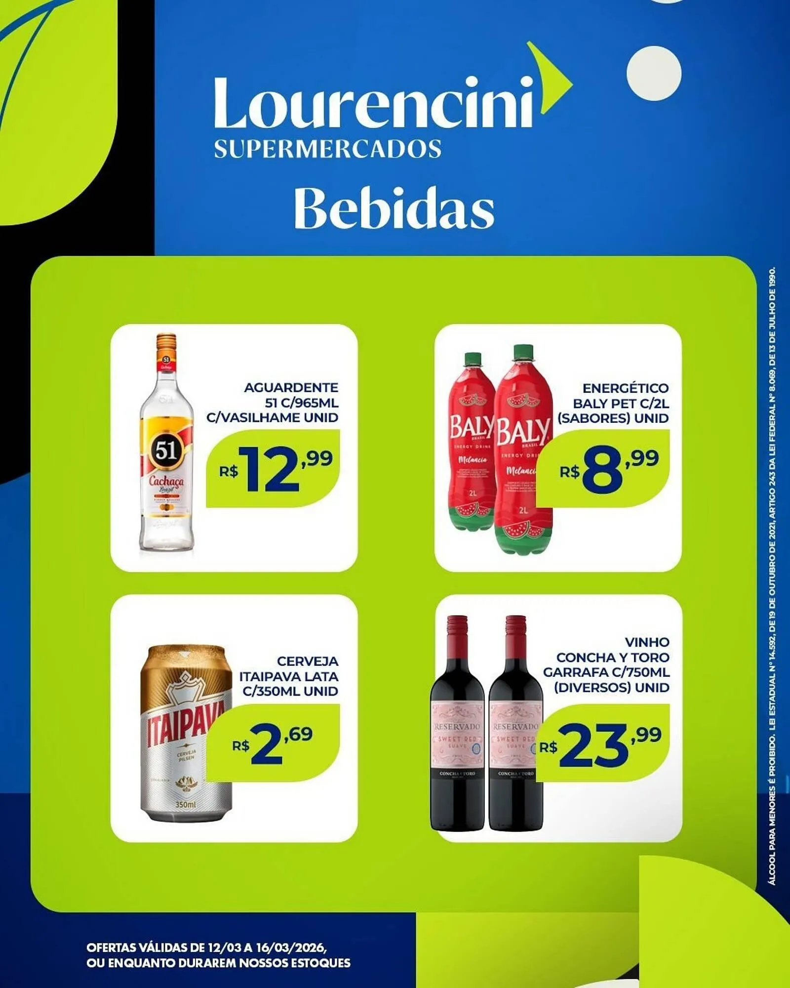 Encarte de Catálogo Lourencini Supermercados 13 de março até 16 de março 2026 - Pagina 1
