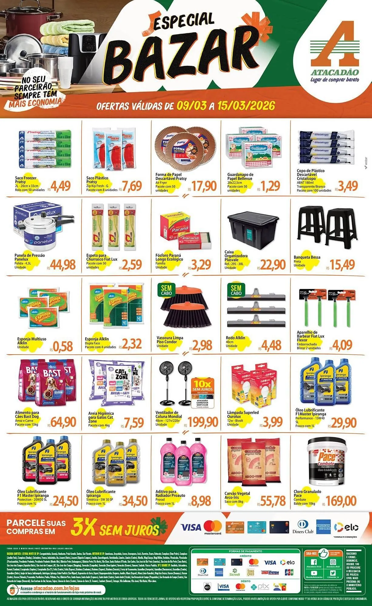 Encarte de Folheto Atacadão 9 de março até 15 de março 2026 - Pagina 1