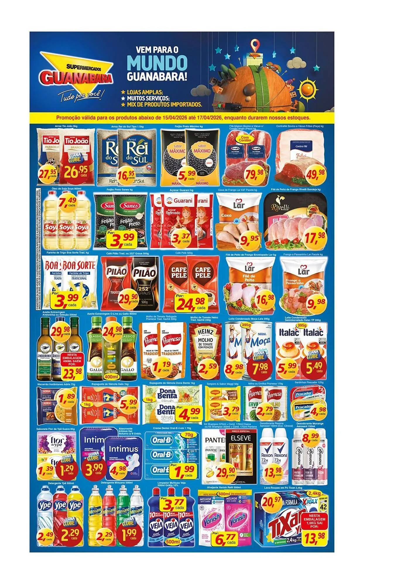 Encarte de Encarte Supermercados Guanabara 15 de abril até 17 de abril 2026 - Pagina 1