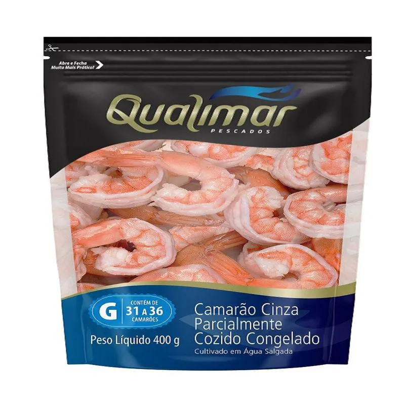 Camarão 31/36 Qualimar Cozido Descascado Eviscerado 400g
