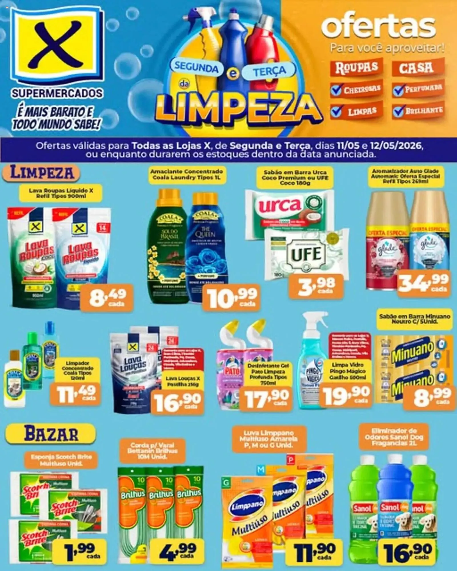 Encarte de Folheto X Supermercados 11 de maio até 12 de maio 2026 - Pagina 1