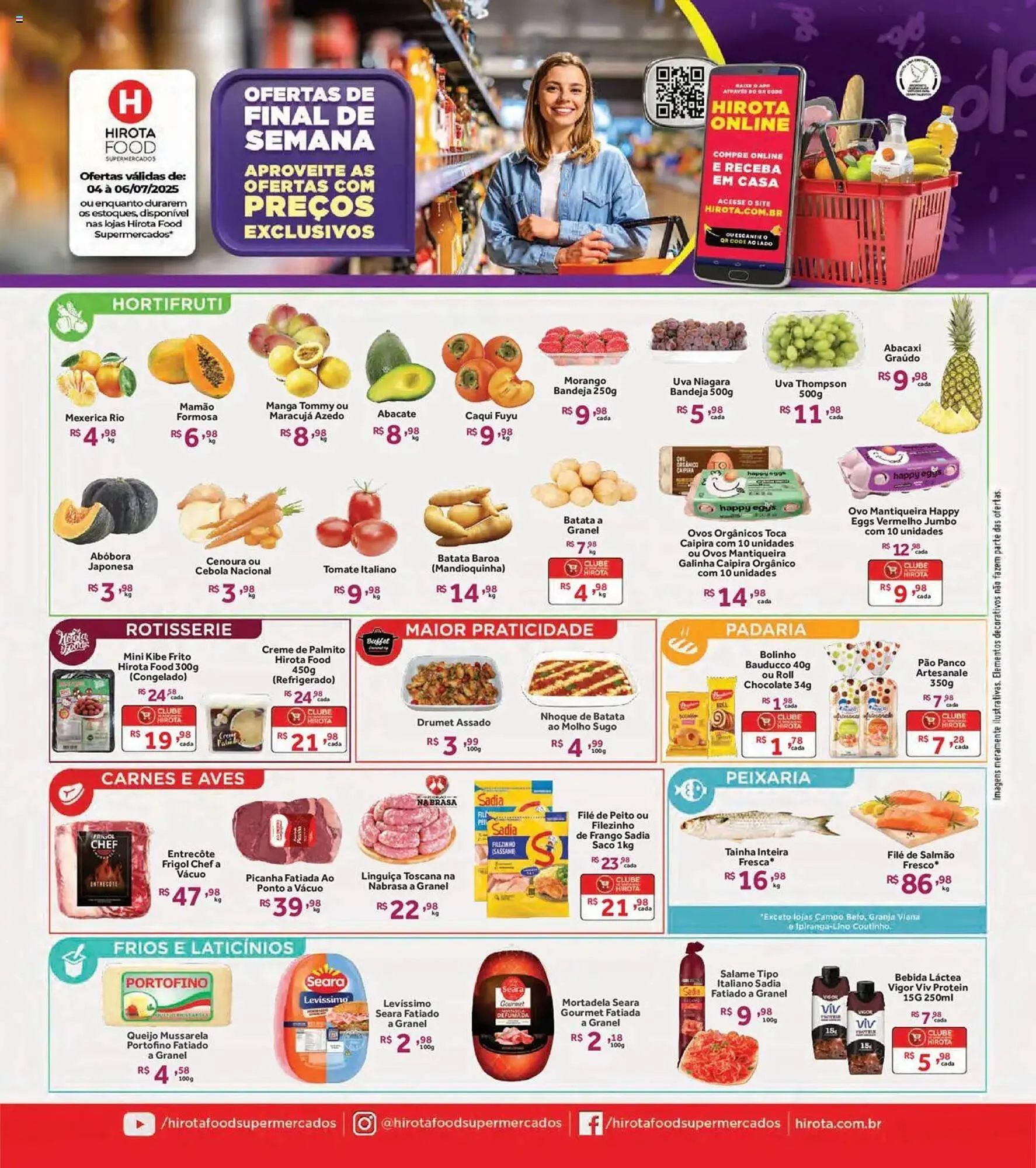 Encarte de Catálogo Hirota Food Supermercado 4 de julho até 6 de julho 2025 - Pagina 1