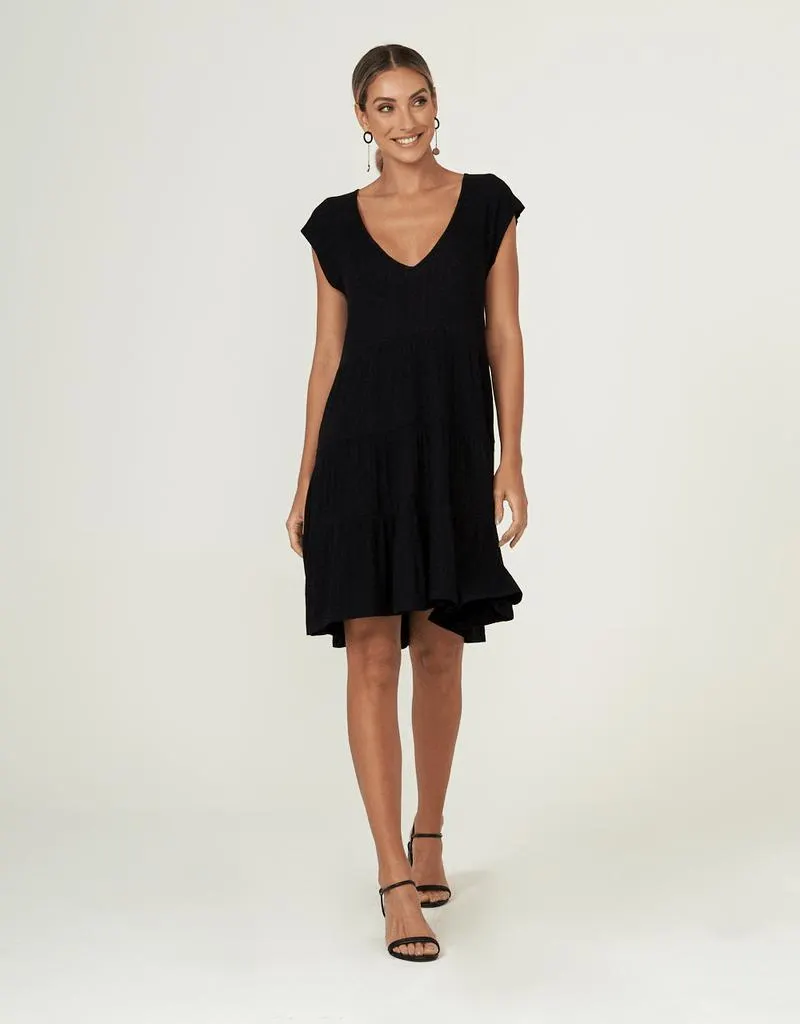 Vestido Canelado Marias Curto - Preto