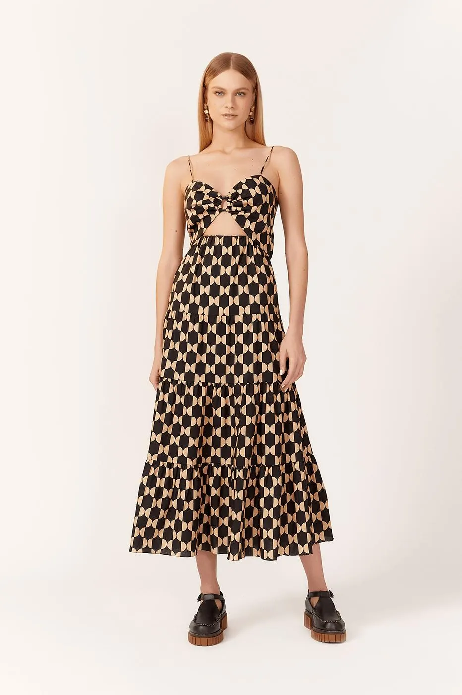 Vestido Cropped Tricoline Estampa Geo