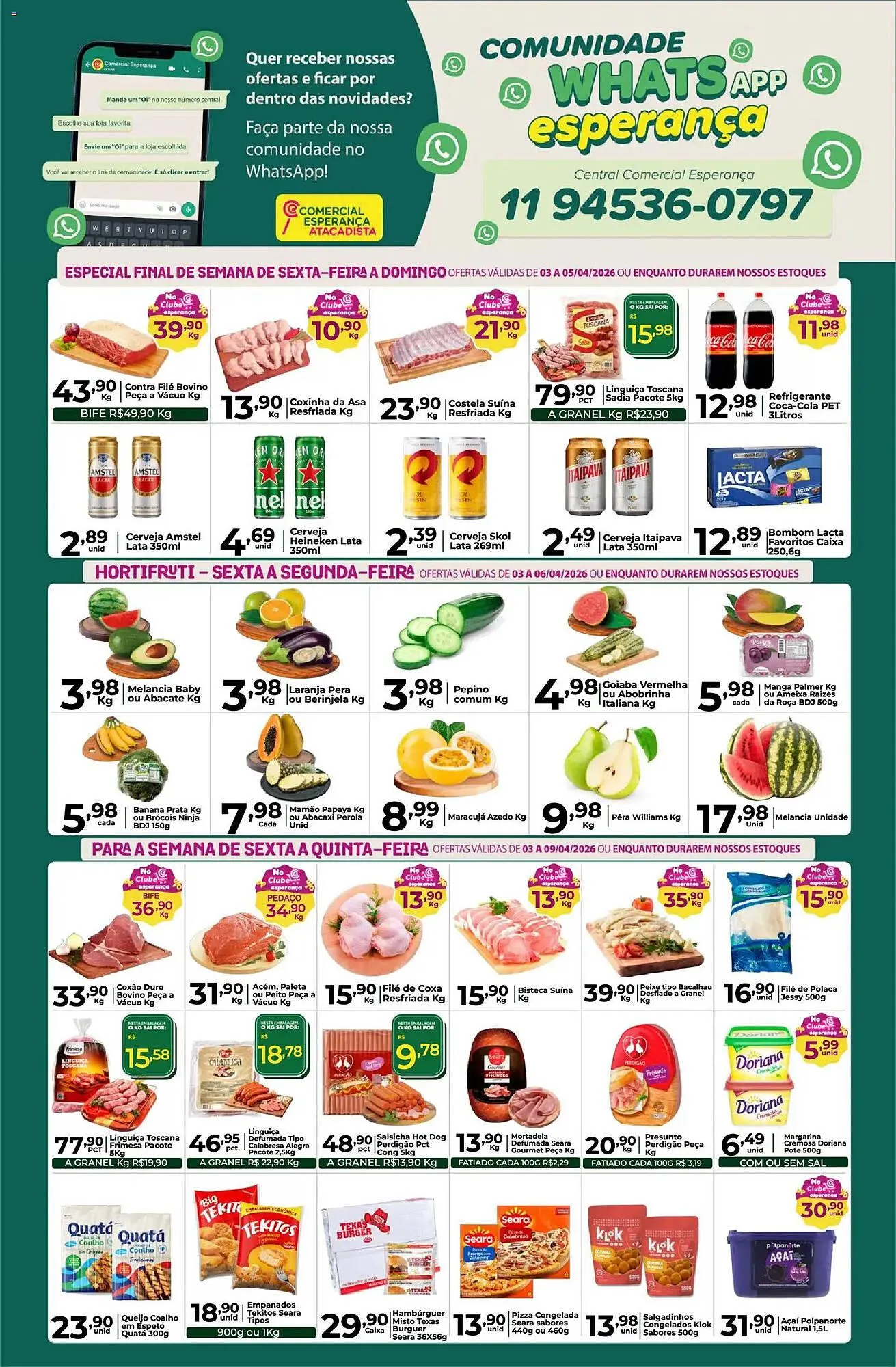 Encarte de Folheto Comercial Esperança 3 de abril até 9 de abril 2026 - Pagina 1