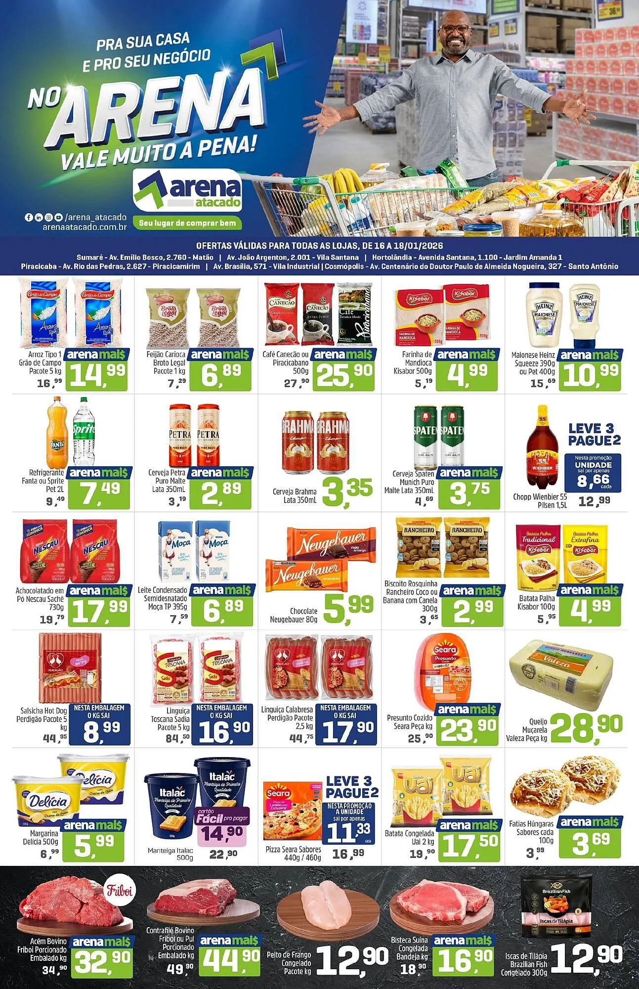Encarte de Folheto Arena Atacado 16 de janeiro até 18 de janeiro 2026 - Pagina 1