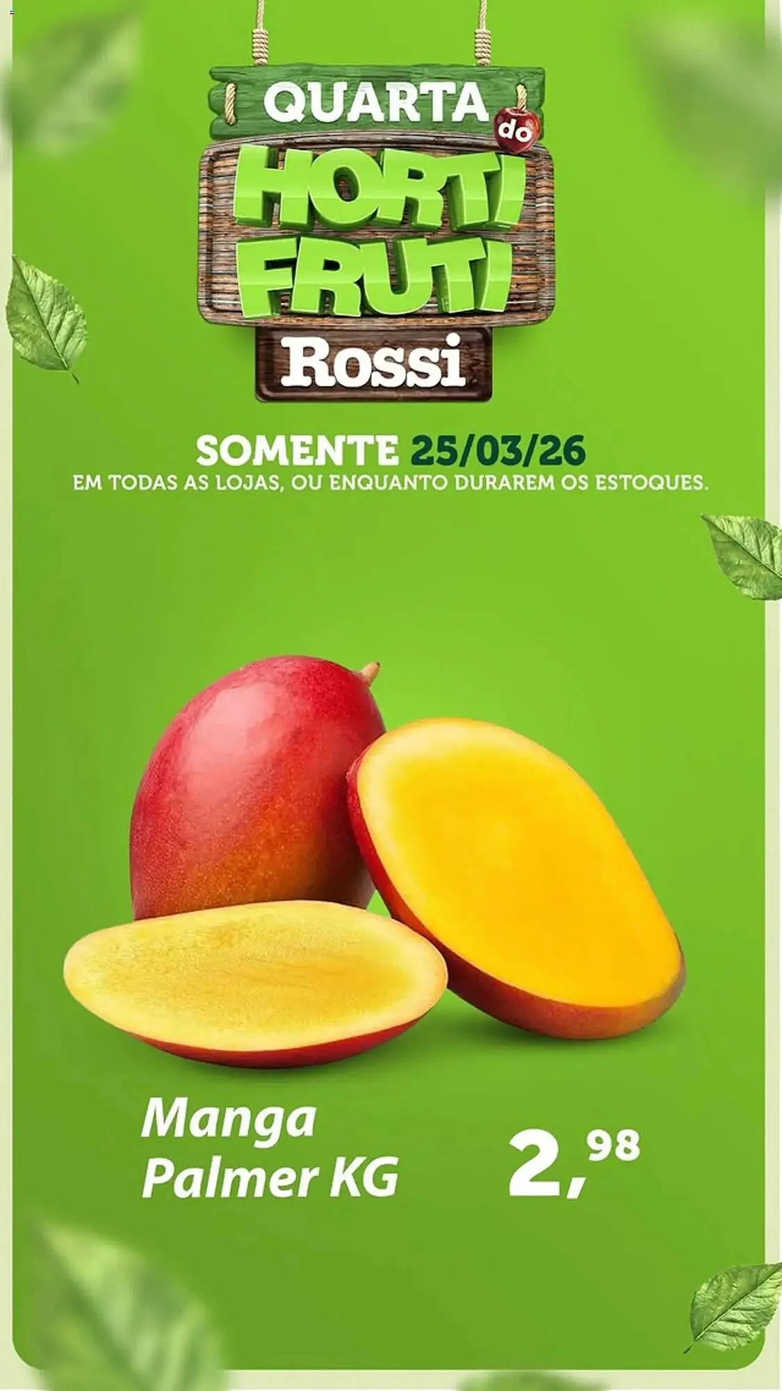Encarte de Folheto Rossi Supermercado 25 de março até 25 de março 2026 - Pagina 1