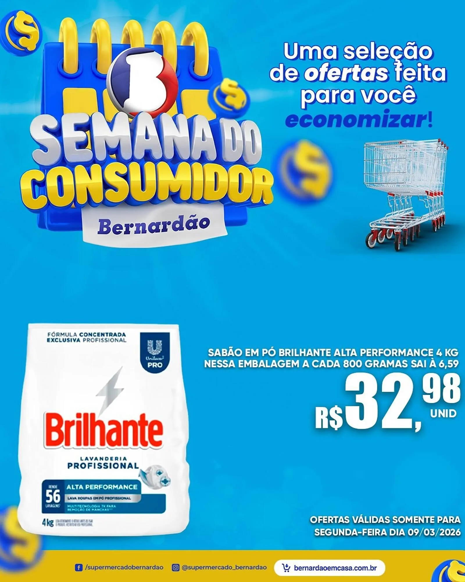 Encarte de Catálogo Supermercado Bernardão 9 de março até 9 de março 2026 - Pagina 1