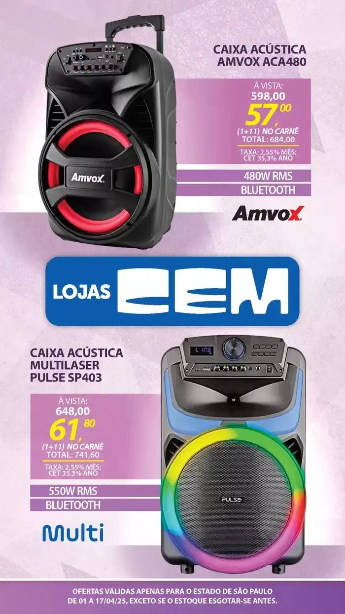 Encarte de Encarte Lojas Cem 3 de abril até 17 de abril 2025 - Pagina 58