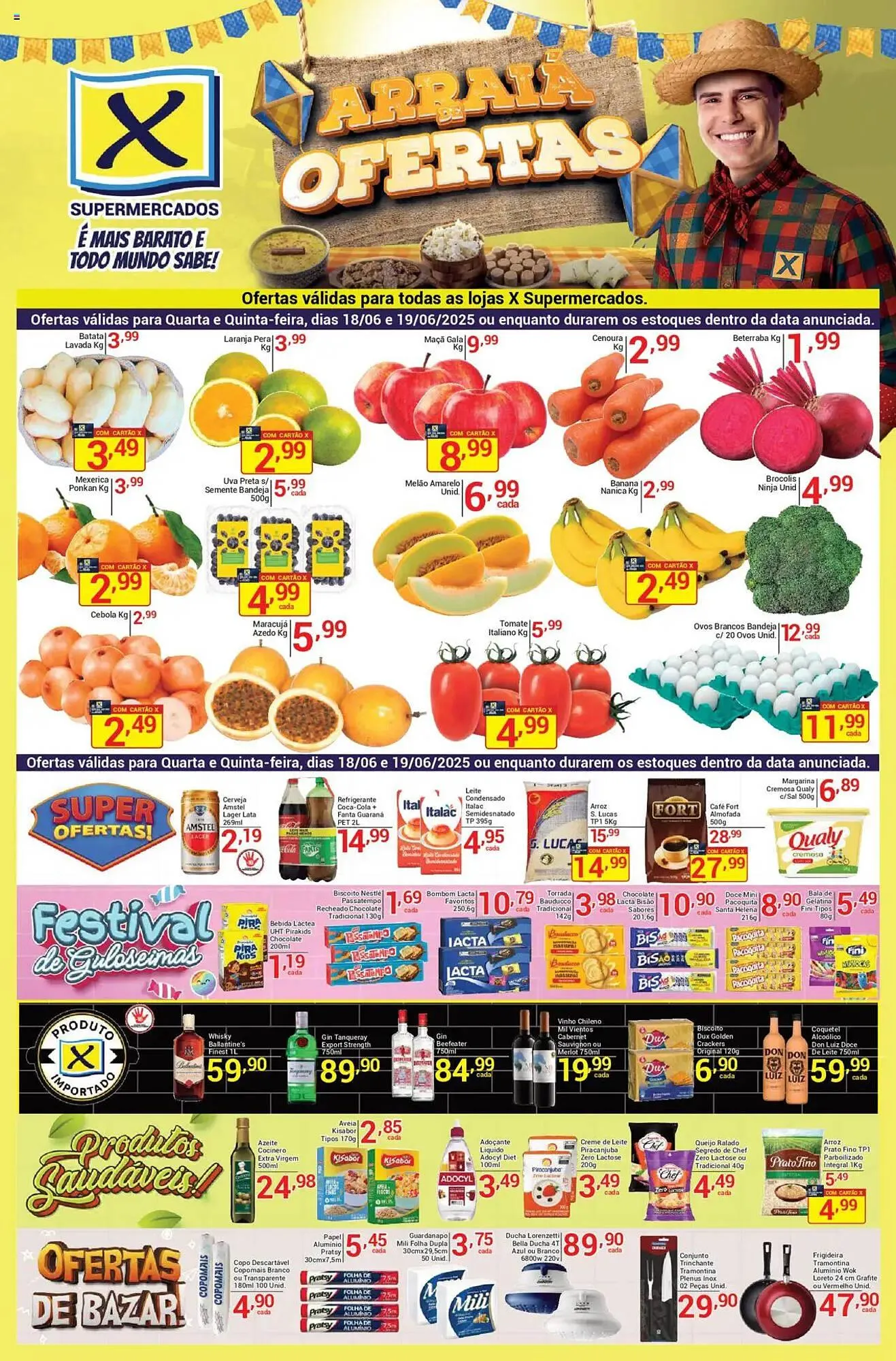 Encarte de Catálogo X Supermercados 18 de junho até 20 de junho 2025 - Pagina 1