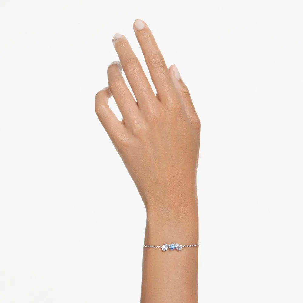 Pulseira Mesmera, Combinação de lapidações, Azul, Revestida em ródio