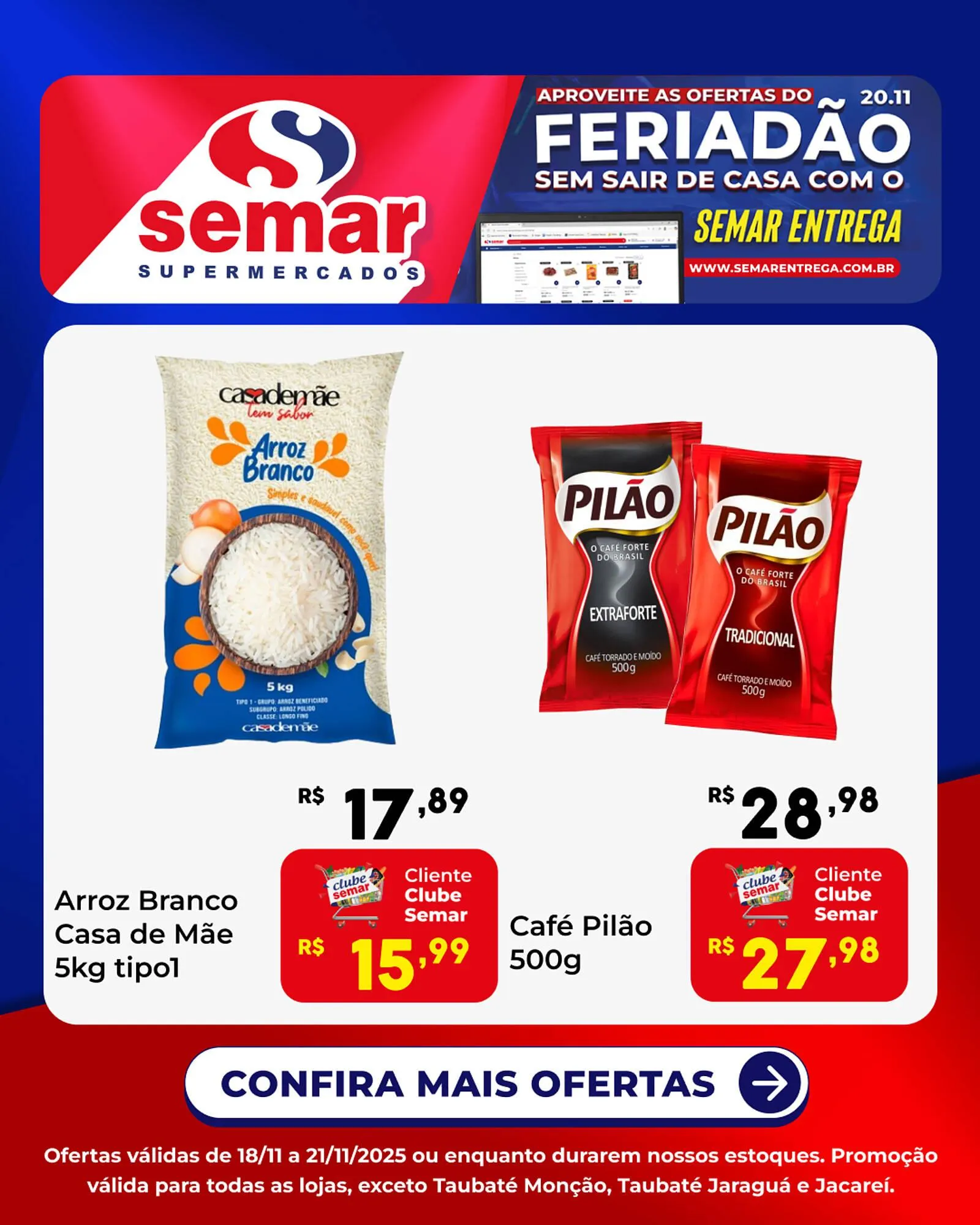 Encarte de Folheto Semar Supermercado 18 de novembro até 21 de novembro 2025 - Pagina 1