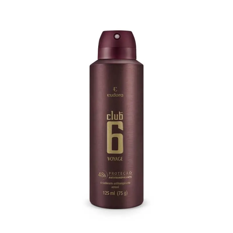 Desodorante Antitranspirante Aerossol Club 6 Voyage 125ml/75g