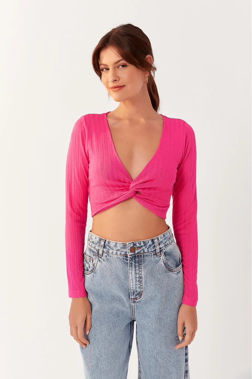 Blusa Canelada Transpasse Frente Bf